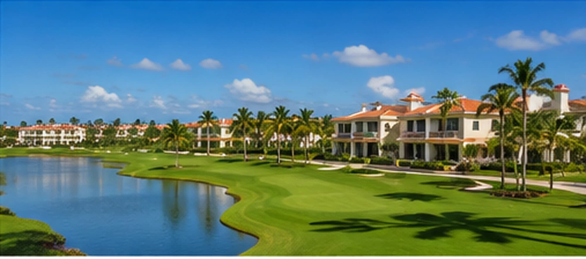 Comunidad residencial junto a un campo de golf