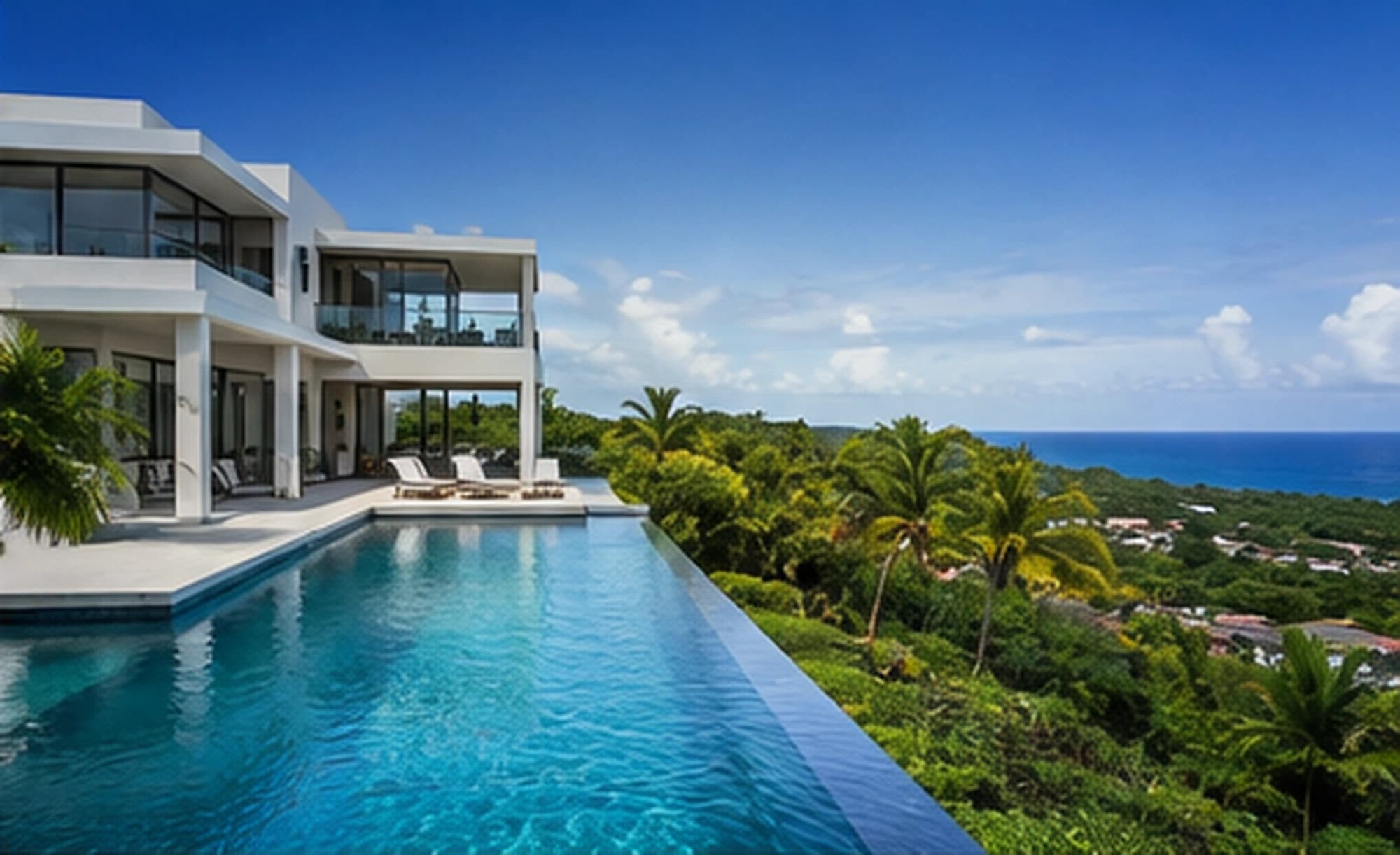 Residencia contemporánea en una ladera con piscina