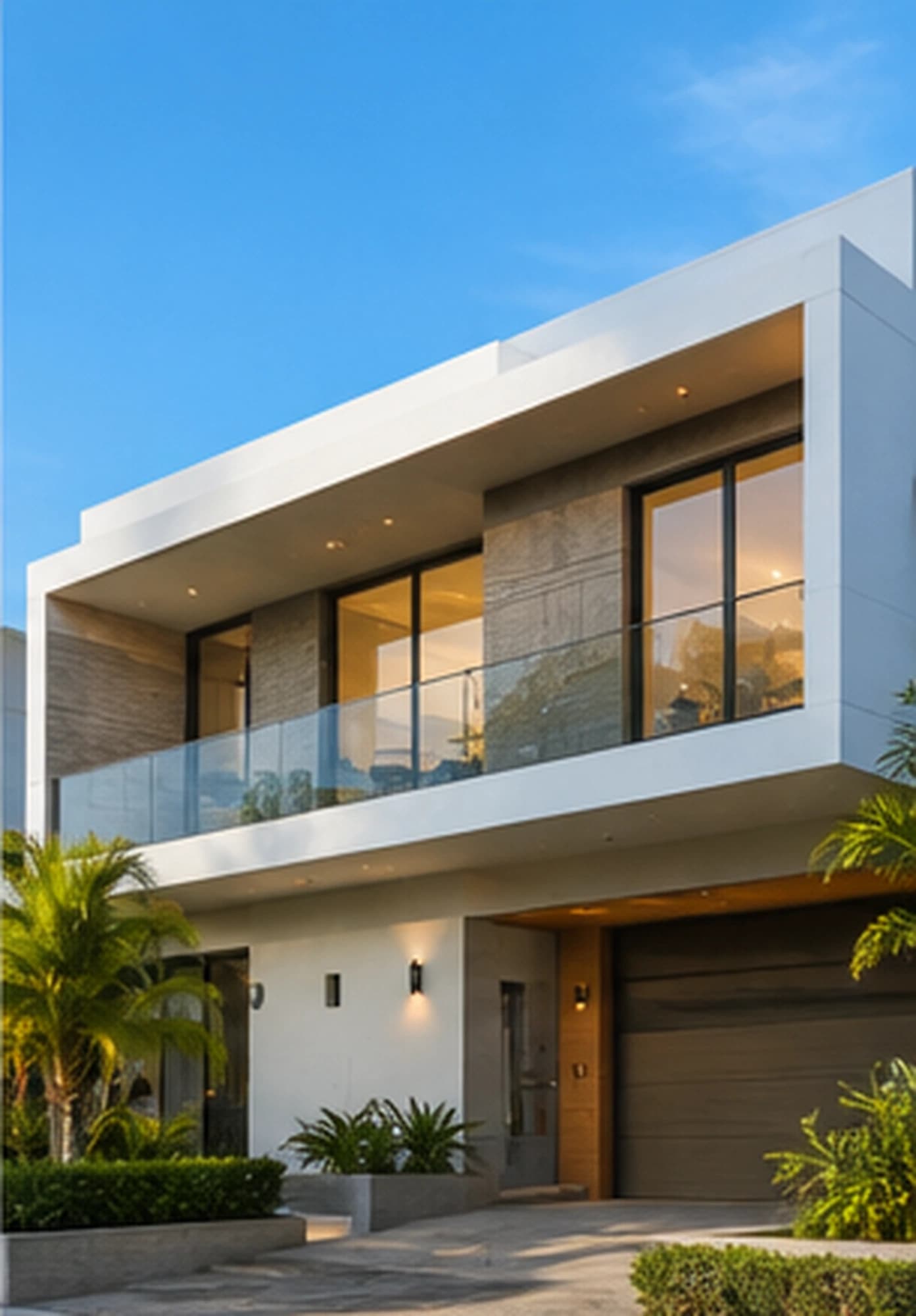 Detalle de la fachada de una residencia contemporánea
